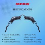 [SWANS] Adult Fitness RENON Premium Anti Fog Swimming Goggle SW-46re (Made in Japan) - Image 3